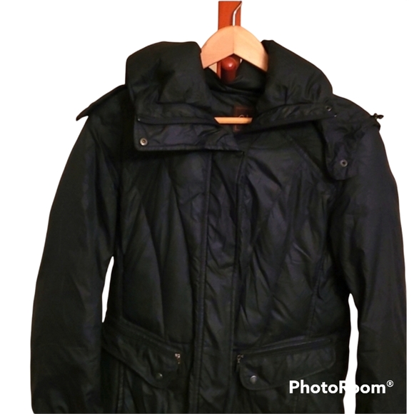 Cole Haan Black Hooded Puffer Coat - Picture 2 of 10